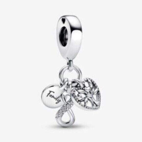 Pandora Family Infinity Triple Dangle Charm - Picture 1 of 4